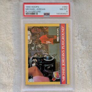 1990 HOOPS Michael Jordan PLAYGROUND #382 Grade NM-MT 8